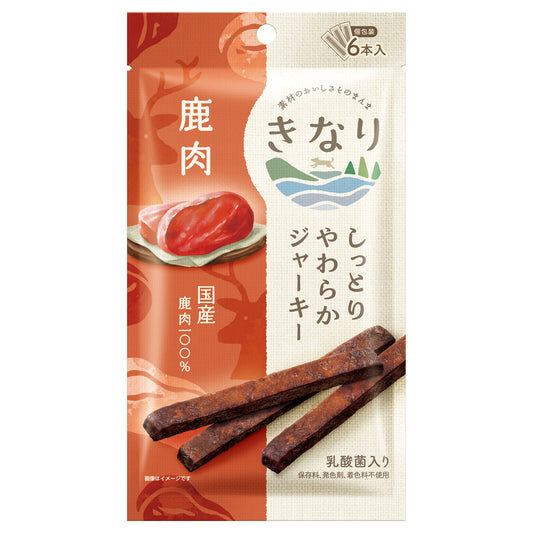 《お買い得・10%OFF対象商品》【きなり】鹿ジャーキー(しっとりやわらかジャーキー鹿肉)(6本入)